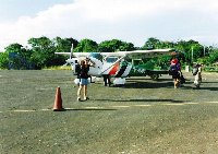Getting on the flight to Cainama, Venezuela.
