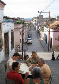 Panoramic streetview of Santiago.