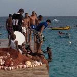 All jumping from the pier, Santa Maria Cape Verde