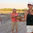 Me holding the mud crab, Cape Leveque Australia