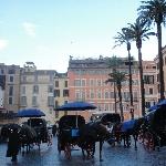 Horses on Piazza di Spagna, Rome Italy