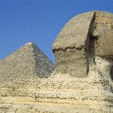 The Human head of the Sphinx in Giza, Cairo Egypt