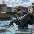 Fountain on Trafalgar Square in London