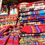 Cuzco Peru Fabrics at the market in Pisac