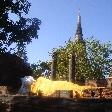 The reclining Buddha covered in silk, Ayutthaya Thailand