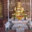 Buddhist altar with golden statue