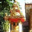 Vientiane Laos Altar with golden Buddha