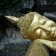 The face of the reclining Buddha, Luang Prabang Laos