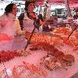 Bergen Norway Seafood stands in Bergen, Norway