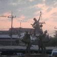Statues in Ayutthaya at sunset