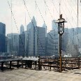 Twin Towers from the Brooklyn Bridge, New York United States