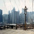 New York United States Twin Towers from the Brooklyn Bridge