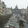 Prague Czech Republic Busy Street Wenceslas Square, Prague