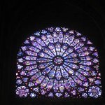 Light of the Notre Dame at night.