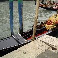 The gondola boats in Venice.