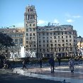 Plaza Catalunya in Barcelona, Spain.