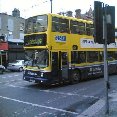 Typicial Irish bus in Dublin.