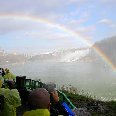 Photo of a rainbow at the Niagara Falls.