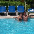 Me and Viola in the pool., Playa del Carmen Mexico