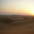 Looking out over the desert at sunset.