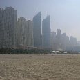 Dubai United Arab Emirates Skyscrapers from the beach, the skyline of Dubai.