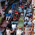 The floating market in Thailand.