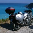 Photo of our motor bikes in Greece., Kefalonia Greece