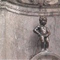 Manneke Pis Fountain in Brussels.