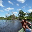 Canoe excursion through the Bolivan pampas.