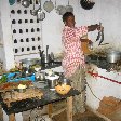 Photo of the houseboat kitchen and our cook., Kerala India
