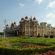 Picture of the Mysore Palace and the beautiful palace gardens, India.