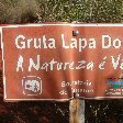 Lencois Brazil Gruta Lapa Doce park sign in Lencois