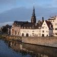 Medieval warehouses in Maastricht, along the Maas, Maastricht Netherlands