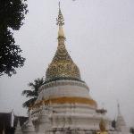 White and golden chedi of Wat Bupparam, Chiang Mai