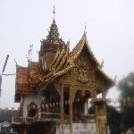 Temple in teak Lanna style at Wat Bupparam, Chiang Mai