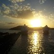 Cruise Ships arouns sunset on St Thomas, Virgin Islands