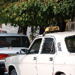 Taxi's in the centre of Baku, Azerbaijan 