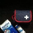 First Aid kit,wipes,hand sanitizer