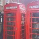 The english phone booths in Notthingham. United Kingdom