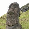 Photos of the Moai sculptures on Easter Island Chile