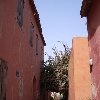 The narrow streets on Ile de Goree Senegal Africa